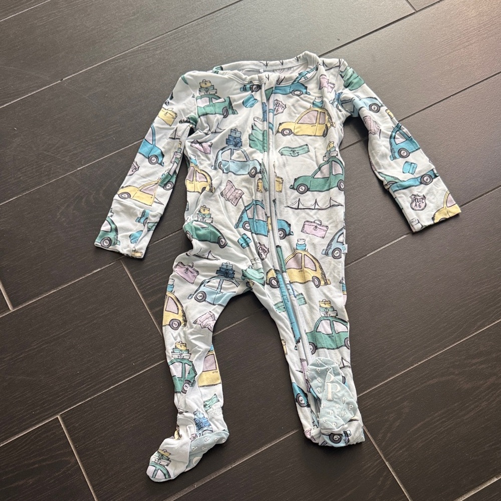 Posh Peanut Multicolor Car Print Kids Footie